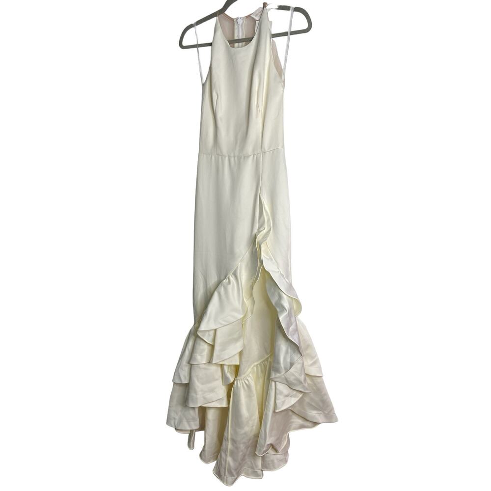 Bronx and Banco Paros Gown Silk Pearl Ruffle Party Formal Bridal Wedding XS - Picture 6 of 16